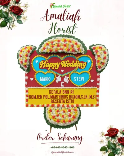 Karangan Papan Bunga Pernikahan di Genteng